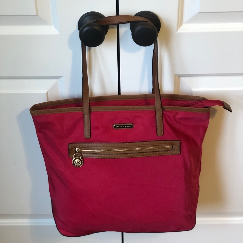 Michael Kors Nylon Tote in red